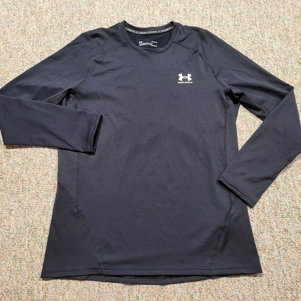 Under Armour ColdGear Shirt Mens Large Black Long Sleeve‎ Fitted Base Layer